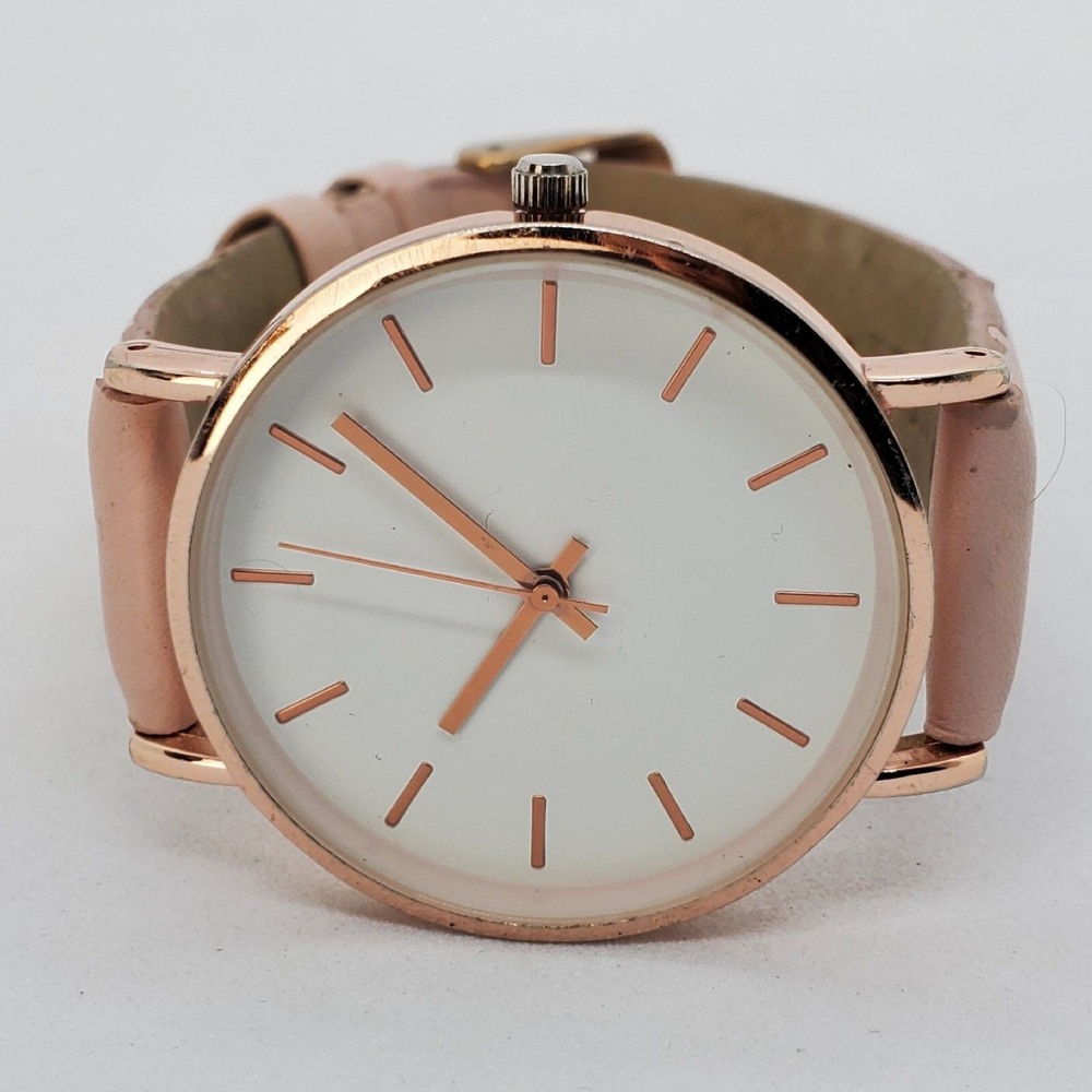 Women's Watch 36MM White Dial Light Pink Bands New‎ Battery